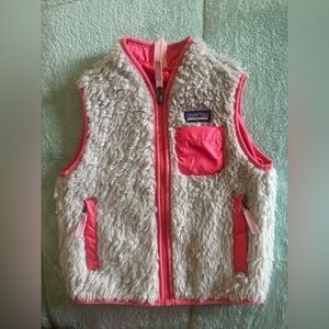 Patagonia Cream and Pink Fleece Vest